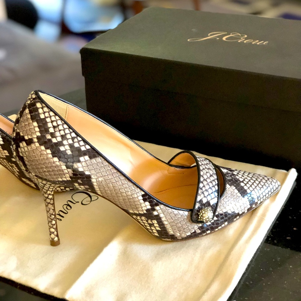Elsie Pave Pumps, Snakeskin-Printed Leather